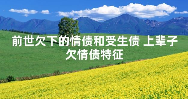 前世欠下的情债和受生债 上辈子欠情债特征